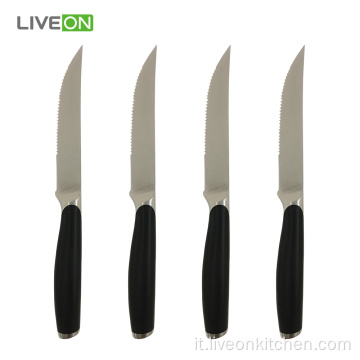 Coltello bistecca dentato in acciaio inossidabile con manico in POM